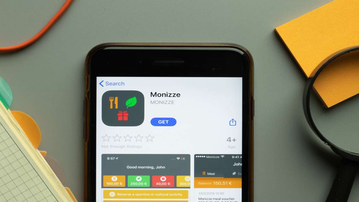 De app van Monizze op een smartphone.