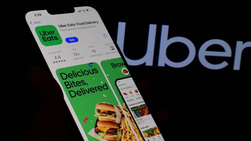 De app van Uber Eats. Dit is een gemakkelijke en gebruiksvriendelijke app.